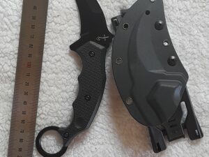 Karambit with Kydex Sheath Fixed Knife Stainless Steel Ergonomic G10 Handle Thermoplastic